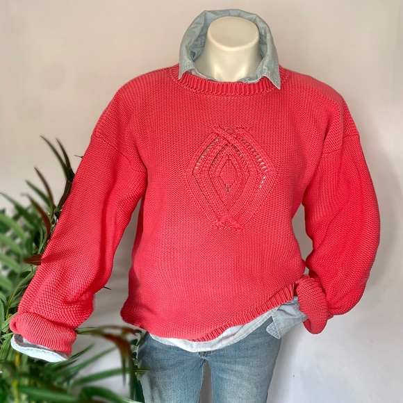 v i n t a g e :: Slouchy Chunky Pink Eddie Bauer Grandma...